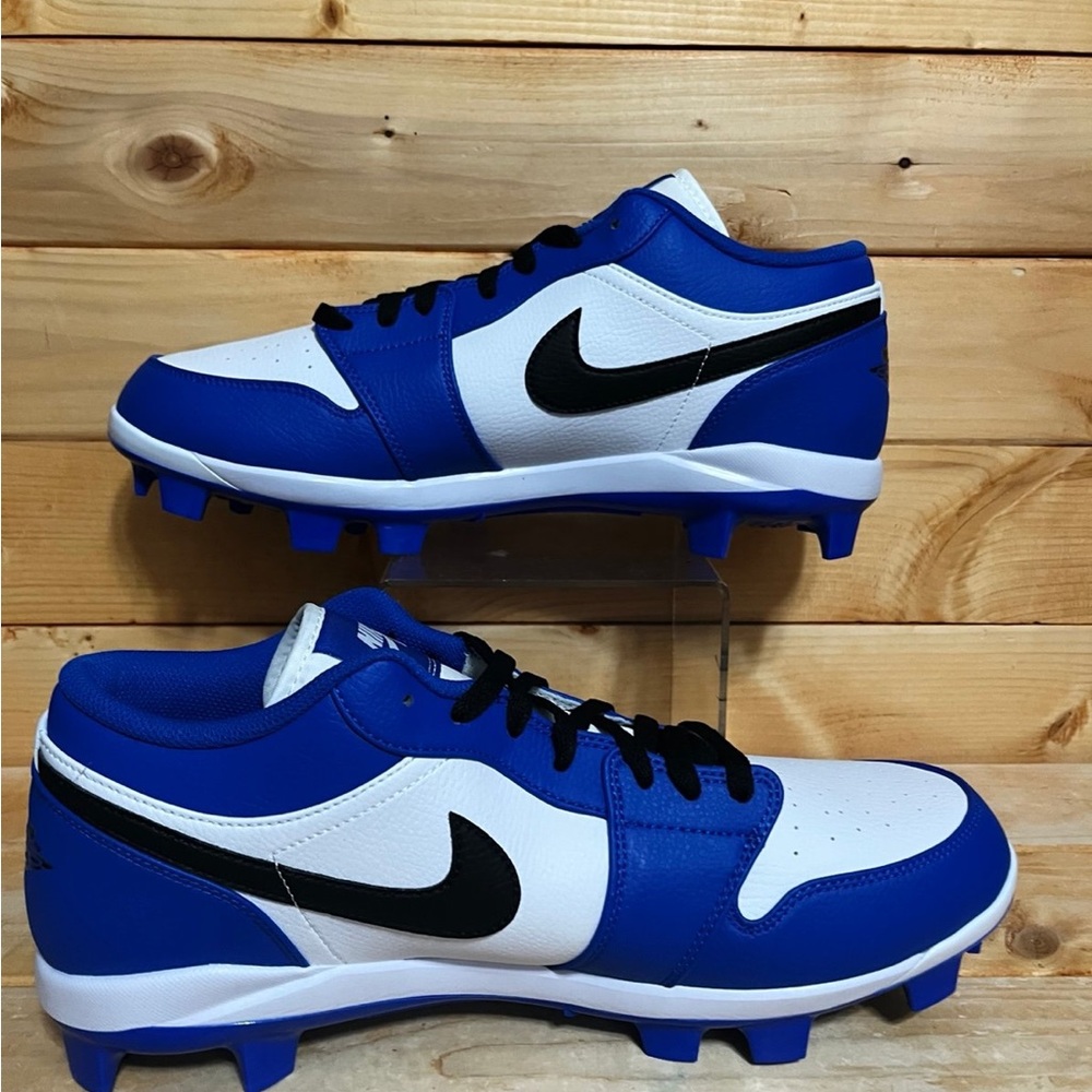 New Nike Air Jordan 1 Low Blue Baseball Cleats CJ8524-411 Men’s Size 13 - Picture 2 of 7